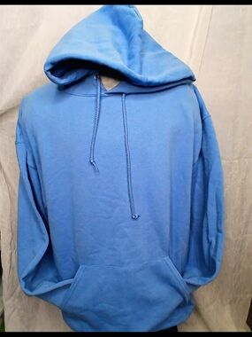 Jerzees Blue Men's Pullover Hoodie Sweatshirt